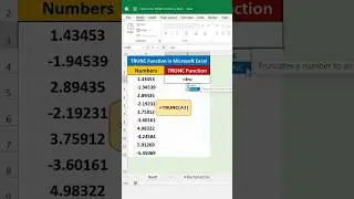How to Use TRUNC Function in Excel || Excel Tips & Tricks || #excel #short #exceltips