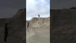 Boogie Boarding Down Massive Sand Cliff #shorts