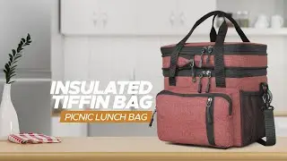 FATMUG Portable Insulated Picnic Lunch Bag - Keeps Food and Drinks Cool and Fresh (Maroon)