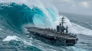 Colossal Tsunami Splits a Military Aircraft Carrier in Half | Ultra-Realistic Simulation