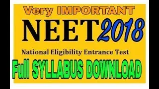 How to DOWNLOAD full SYLLABUS of CBSE: NEET (UG 2018).no FAKE