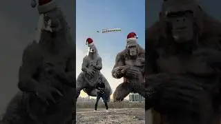 Santa Kong or Santa Zilla ? 🤔 #godzilla #kingkong