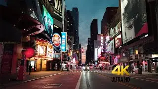 4K - Night Walk in New York City Post Covid Lockdown