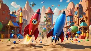 Five Toy Rockets Zoom to Space | Space Counting Song Kids | Rocket Rhyme & Preschool Learning Fun