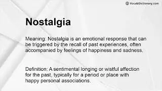 Nostalgia Meaning