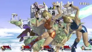 Bowser final smash on giant zelda and 3 giant zss