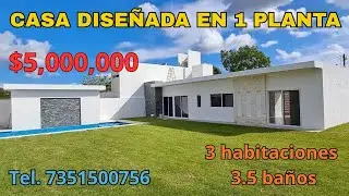 #Casa de una planta, en #fraccionamiento en #oaxtepec, amplio #jardín, #alberca, 3 habitaciones 