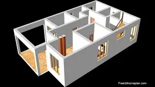 Small Home Plan 9x16m  3 Bedrooms , American Kitchen with Car Parking  2020