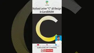 Stylized letter C 3D Design in CorelDRAW #logodesign #shorts #coreldraw