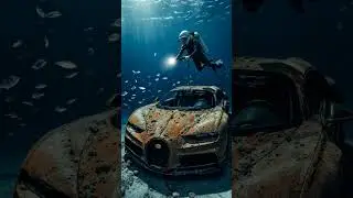 Diver Finds $3M Bugatti at Ocean Floor! #bugatti #bugattichiron #underwater #scubadiving #ocean #sea
