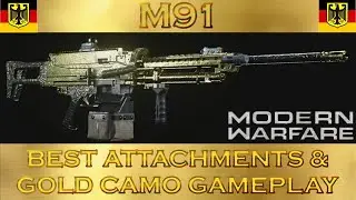 Modern Warfare M91 Gold Camo & Best Attachments Gameplay !!