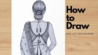 🎨 How to Draw a Beautiful Girl Wearing a Saree | Step by Step Drawing Tutorial 👧🧣