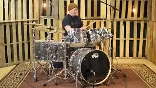 DW Collector's Maple Black Galaxy Drum Set - 22, 8, 10, 12, 14, 16