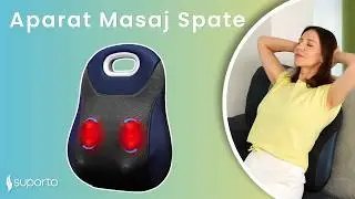 Aparat Masaj Spate Suporto cu Vibromasaj Terapeutic, Role cu Noduri de masaj si Incalzire