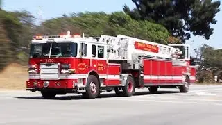 Cliff Rescue! Fire Trucks Responding Code 3 to a Cliffside Vehicle Accident
