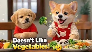 Puppy Doesn’t Like Vegetables 🥦😣