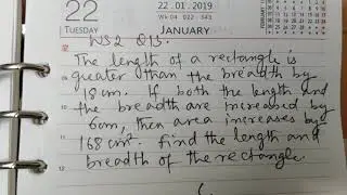 The length of a rectangle is greater than breadth by 18 cm...