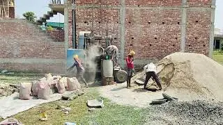 Labour making Mortar for Lintel