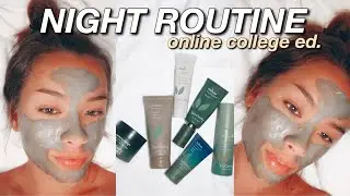 COLLEGE NIGHT ROUTINE | Online School Edition, a Chit Chat & Self Care Routine w/ Bioclarity
