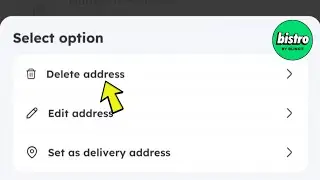 Bistro Food App Address Remove Easy Tutorial