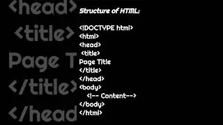 Basic Structure Of HTML