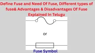 Fuse,Need of Fuse, Types & Advantages & Disadvantages explained in telugu(C 23 syllabus) #ece #ecii