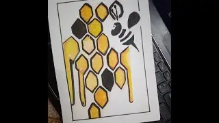 Honey Bee with Honey Comb