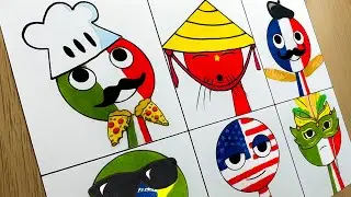 Рисование Incredibox Sprunki OC - Бразилия, Италия, США, Франция, Китай (Страны Incredibox Sprunk...