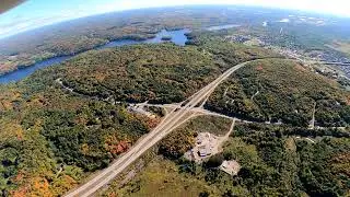 Beautiful Fall Colors Flying Over Gatineau Park Quebec On Route To Ottawa Rockcliffe Airport CYRO.