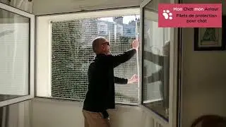 Filet de protection pour chat pour fen&ecirc;tre, sans percer avec filet escamotable et sans percer ! 🐾🐱👍