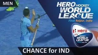 GER 1-0 IND Rupinder's PC flick deflected onto the post #HWL2015 #Raipur