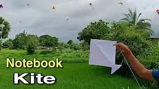 How to make Notebook Kite (💯% Work), Notebook paper se patang kese banaye, Kite making with paper