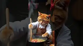 Chef Cat Cooking 🥰🥰  #story #storycat