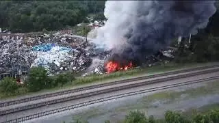 SkyView8 video of East Spencer fire