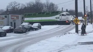 Metrolinx Go Train Snowy Pass Heading To Guelph Central Station 
