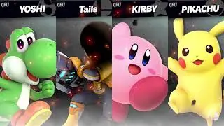 Smash Ultimate EX Yoshi VS Tails VS Kirby VS Pikachu