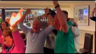 WILD REACTION TO RORY MCILROY'S MASTERS GOLF WIN IN HIS HOME GOLF CLUB HOLLYWOOD IN UNITED KINGDOM