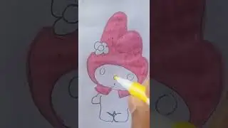 My melody colouring video|Anime characters drawing |&curren;