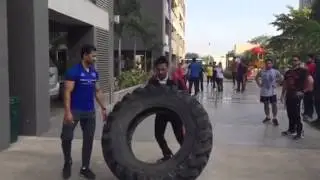 Tyre flip competition ( 120kg ) by : Samir Shah