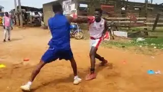Omoiyagba vs topside t&oslash;ugh on&ecirc; #mmafighter #boxingfans #boxingworkout #boxingworldwide #boxeo