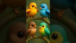The Colorful Bird Quartet! 🎶🐦ColorfulBirds #BirdShorts #AnimalFriends #CartoonBirds #KidsAnimation