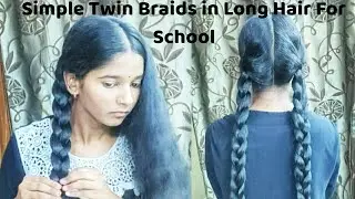 Twin Braids in #longhair with blackclips Simple #hairstyles in Longhair #backtoschool #easyhairstyle