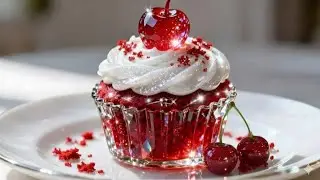 I Made a  Glass Cherry Muffin This Is Too Satisfying to Watch | Relaxing ASMR