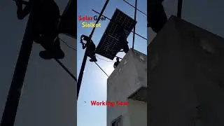 dangerous work solar panels installation by Solar Gear Sialkot #solarmaxsialkotofficial