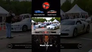 Nissan R34 GTR VS Bugatti Veyron #nissan #bugatticar #race #car