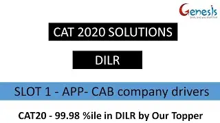 CAT 2020 Solutions Slot 1 DILR | APP-CAB company drivers| Complete Solution| Genesis Mentors
