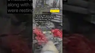 Ukrainian FPV Drone Destroys Russian BM-21 Grad MLRS With Its Crew #warinukraine #drone