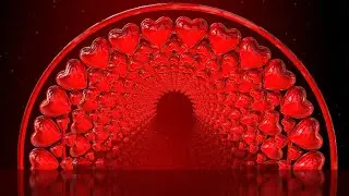 4K Red Hearts Tunnel Animation | Romantic Motion Graphics Background | 3D Hearts Tunnel Red