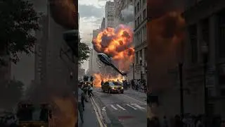 Helicopter crash in NYC #aishortfilm #artificialintelligence #apocalypse #cinematicai