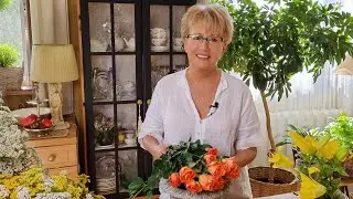 Jak układać kwiaty w gąbce florystycznej. Układanie bukietu na stół. Bukiet róż